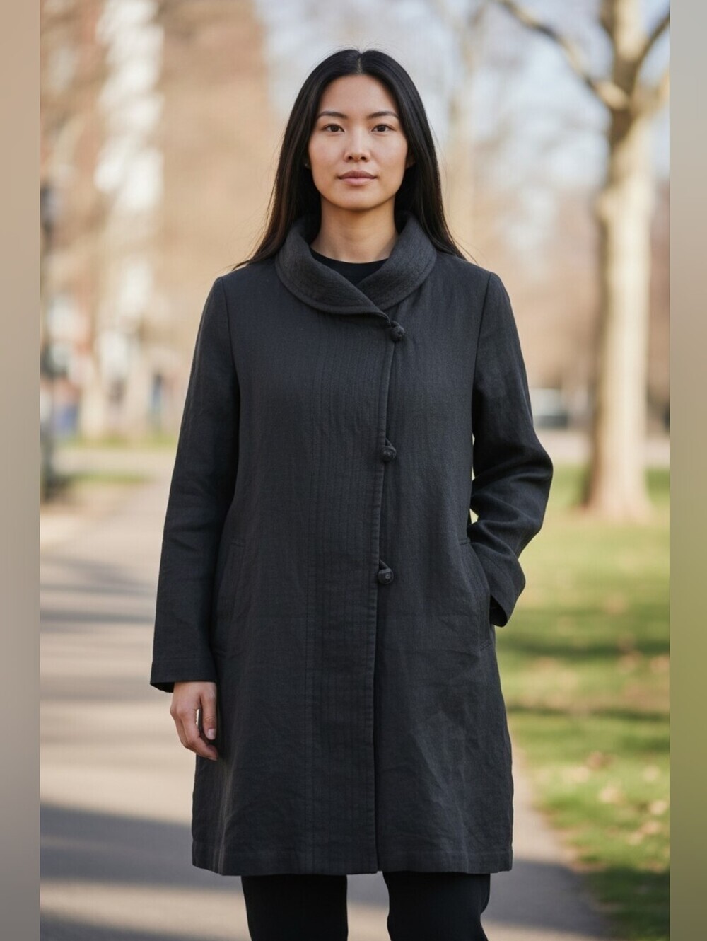 St. John Sport by Marie Gray vintage  sz medium black cashmere dress winter coat